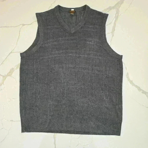 Dockers Mens Textured V Neck Knit Sweater Vest Gray Size XL - Picture 3 of 8